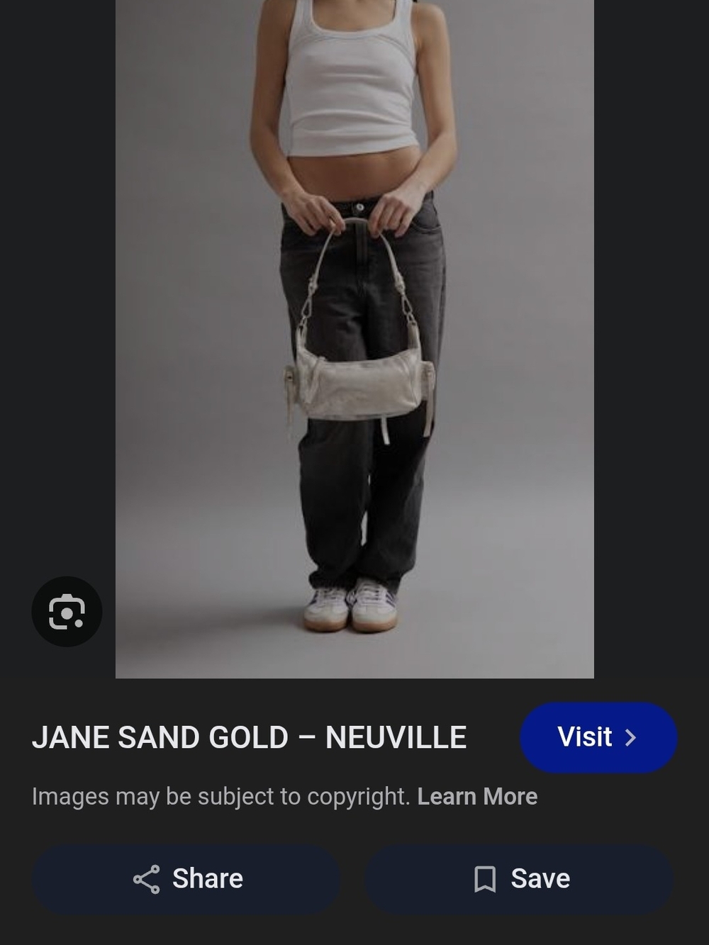 Jane Sand Gold Shoulder Bag